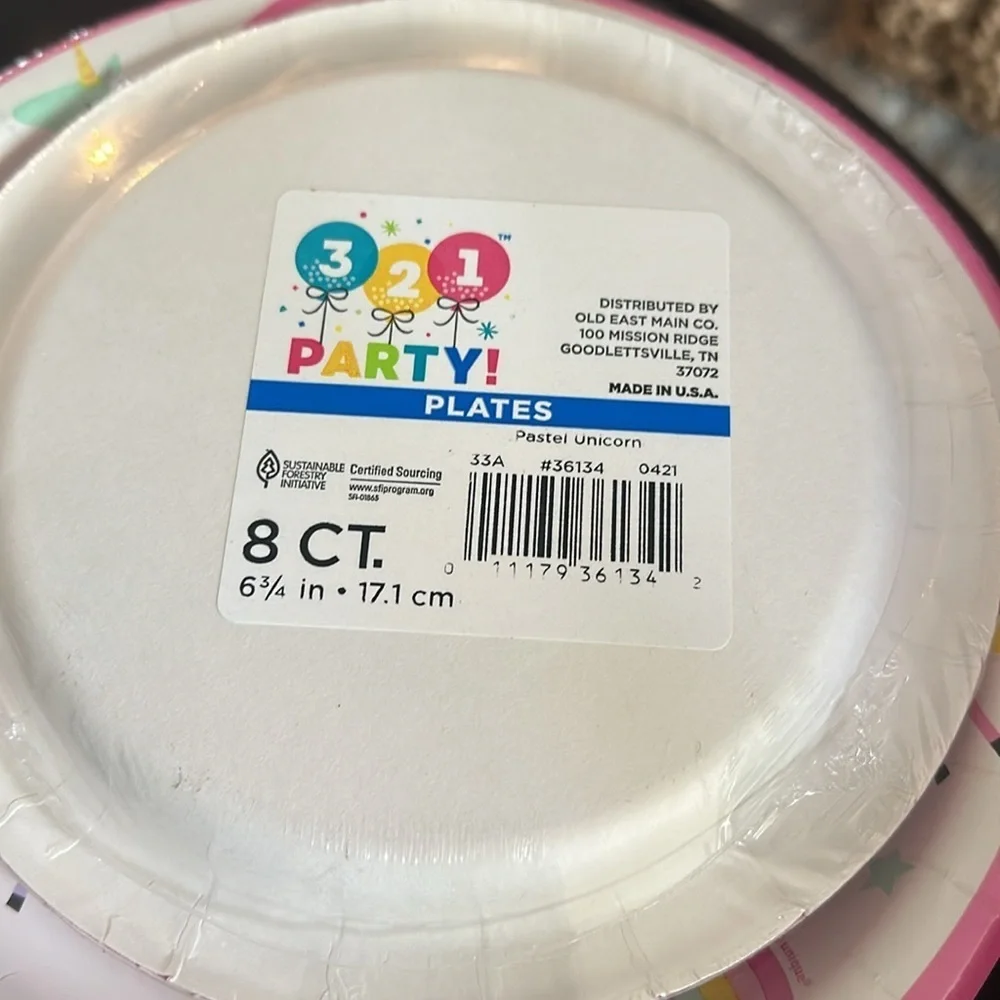 New 321 Party Pastel Unicorn Supplies